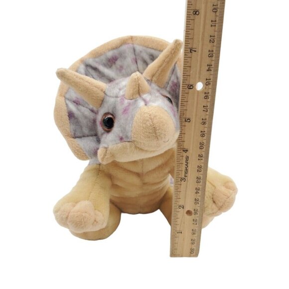 Wild Republic Triceratops Dinosaur Stuffed Animal Plush Soft Toy 7" Gray Tan - Picture 4 of 6